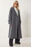 Antrasit Premium Oversize Kaşe Kaban FN03420