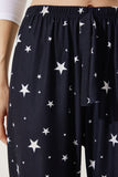 Siyah Desenli Yumuşak Dokulu Örme Pijama GF00002