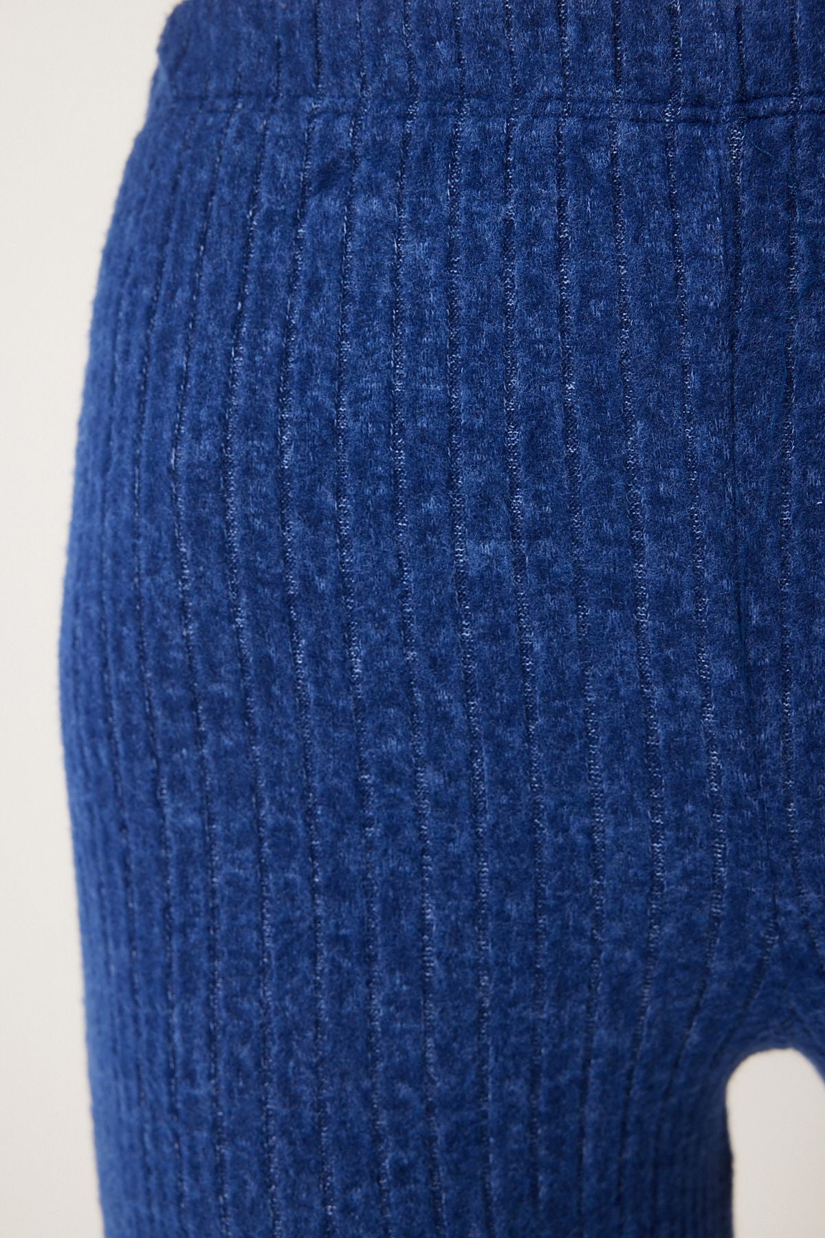 Kobalt Mavi Rahat Fitilli Örme Bluz Pantolon Takım RG00047