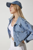 Orta Mavi Geniş Cepli Denim Ceket RV00187