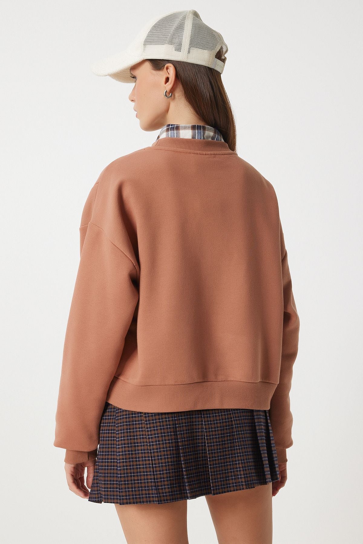 Vizon Hafif Işılltılı Baskılı Şardonlu Mevsimlik Sweatshirt CV00035
