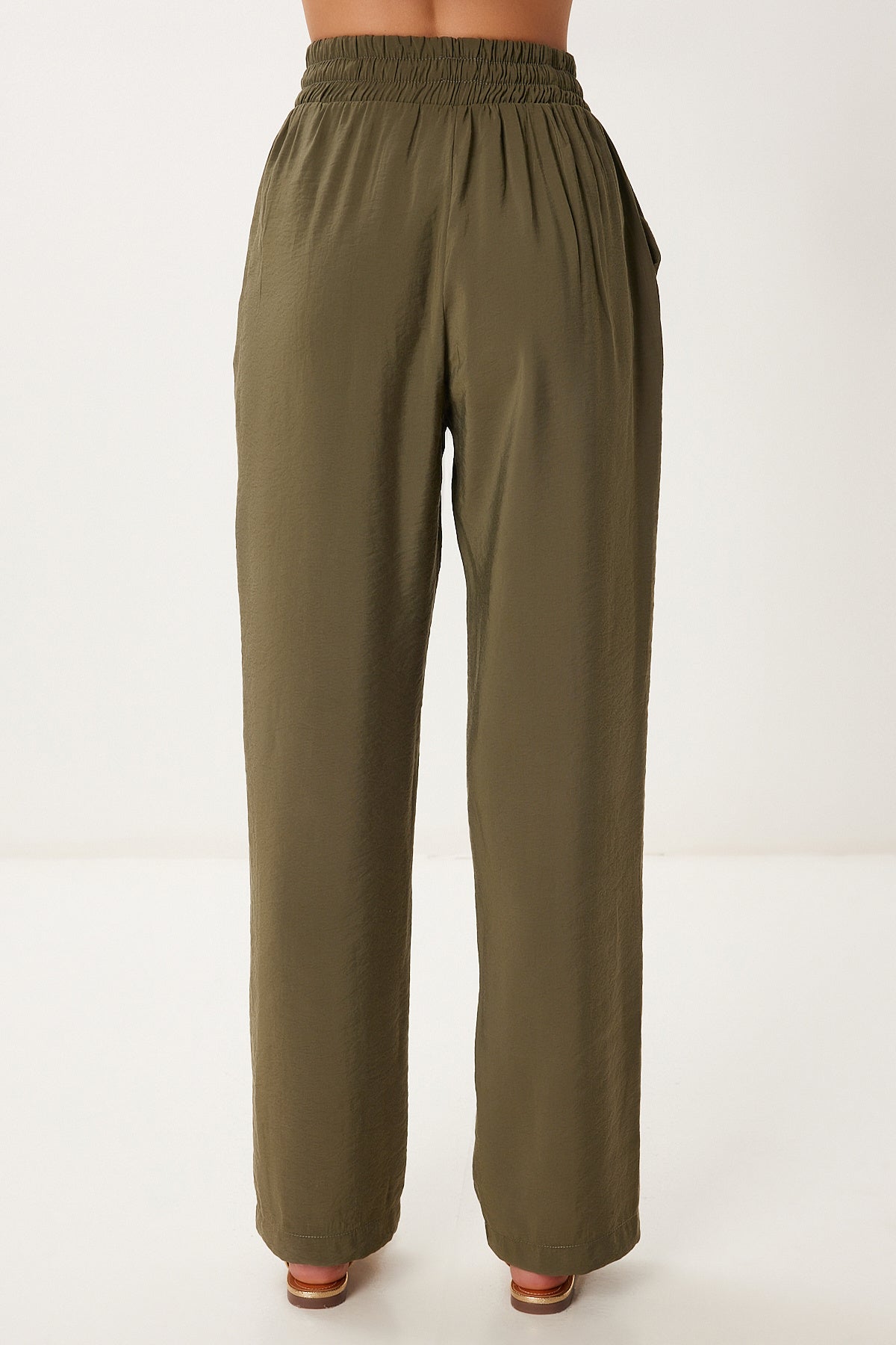 Haki Geniş Paça Yazlık Modal Pantolon BV00157