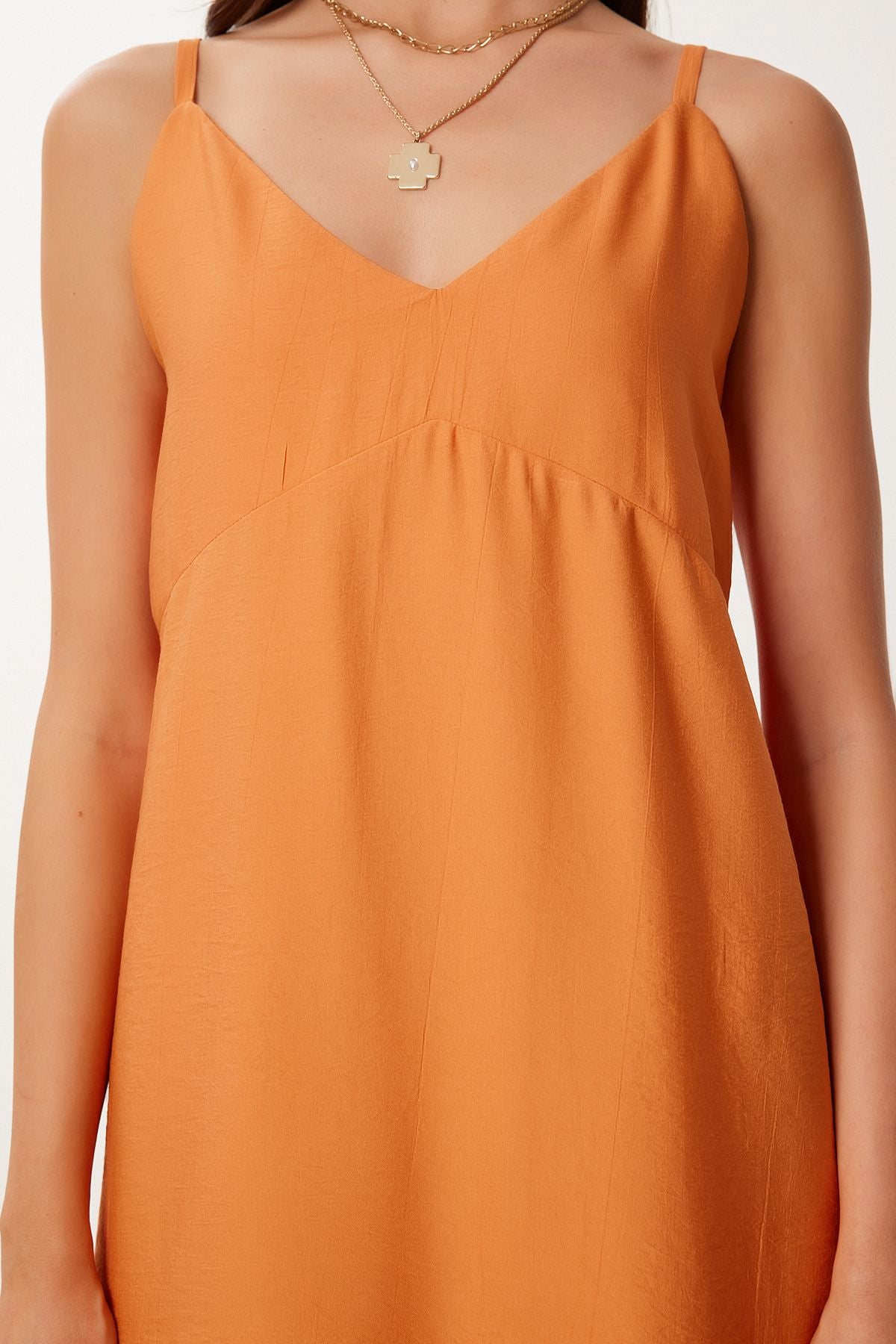 Oranj Askılı Yazlık Midi Krinkıl Elbise MX00195