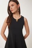 Siyah Volanlı Mini Örme Elbise ZV00296