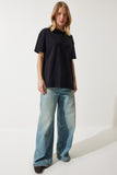 Siyah Bol Basic Pamuklu T-Shirt BP00151