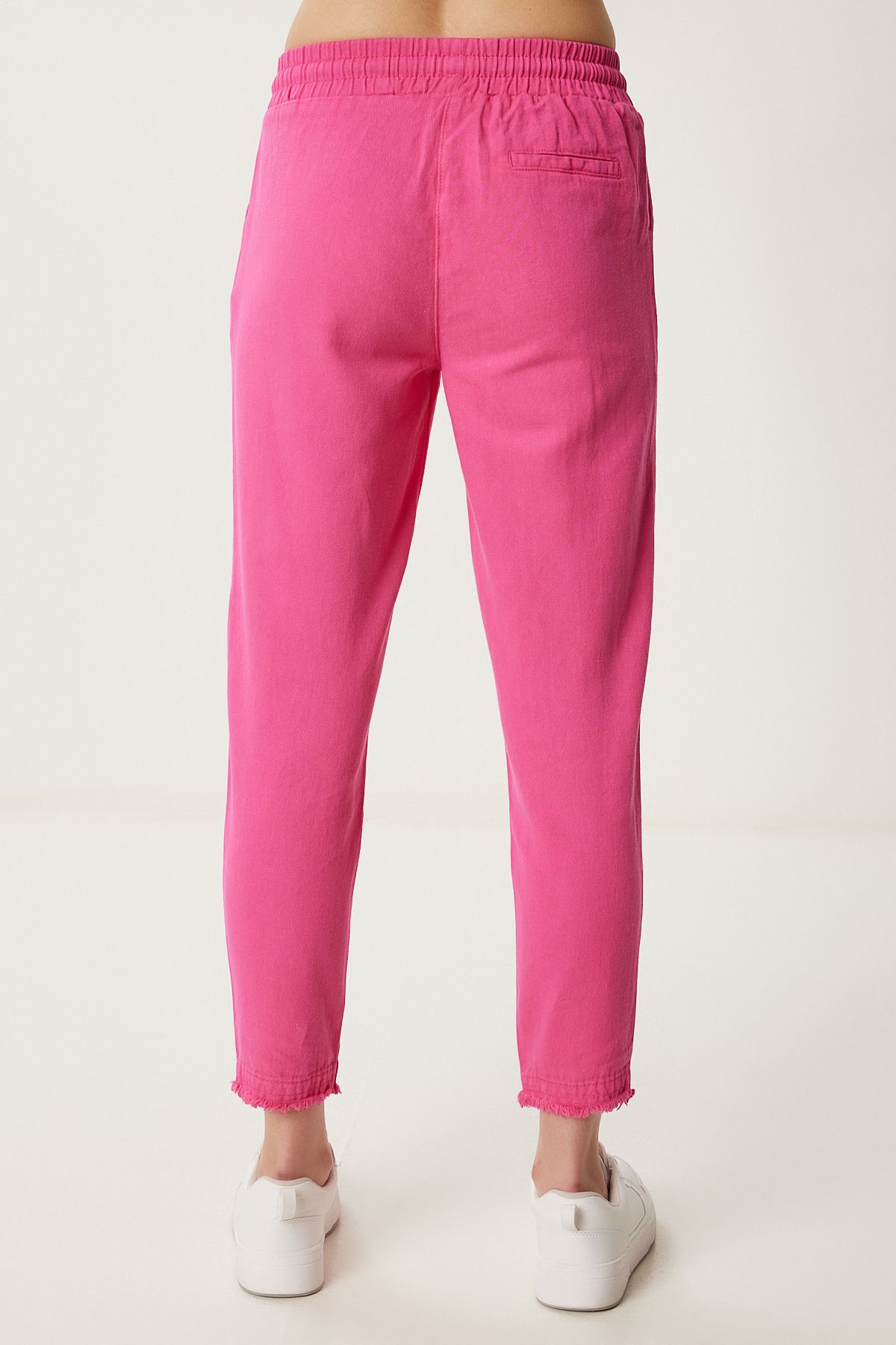 Koyu Pembe Cepli Gabardin Pantolon WF00113