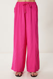 Koyu Pembe Geniş Paça Rahat Yazlık Pantolon WF00117