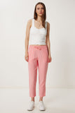 Pembe Yazlık Modal Şalvar Pantolon WF00156