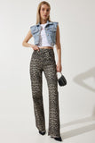 Siyah Bej Leopar Desenli Palazzo Jean VC00002