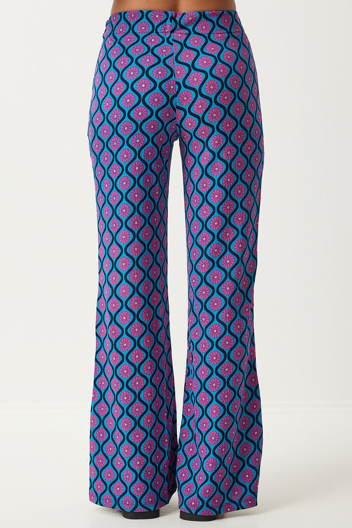 Mavi Pembe Desenli Yazlık Dokuma Gömlek Pantolon Takım  FN03195