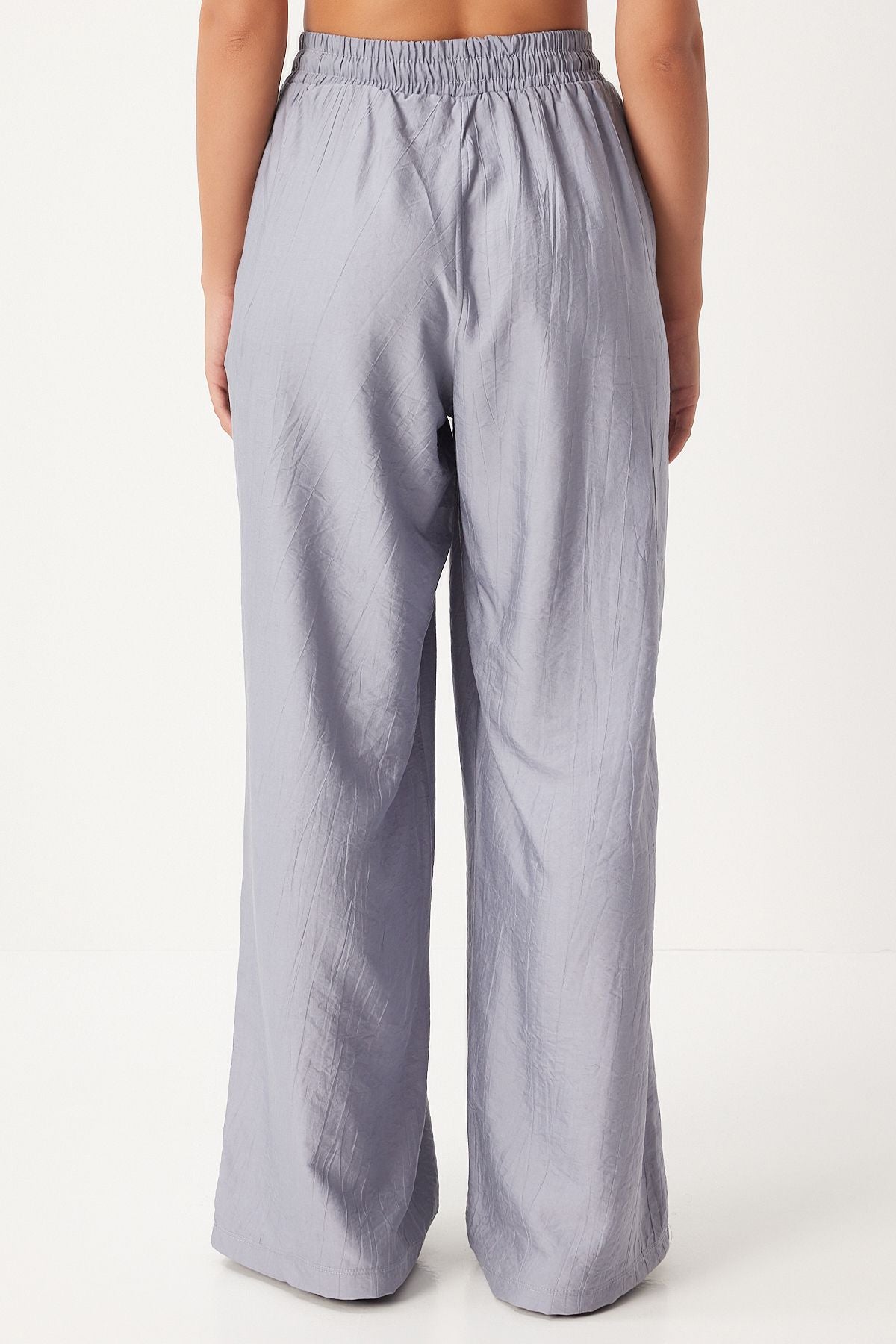Gri Bol Paça Rahat Ayrobin Pantolon DP00206