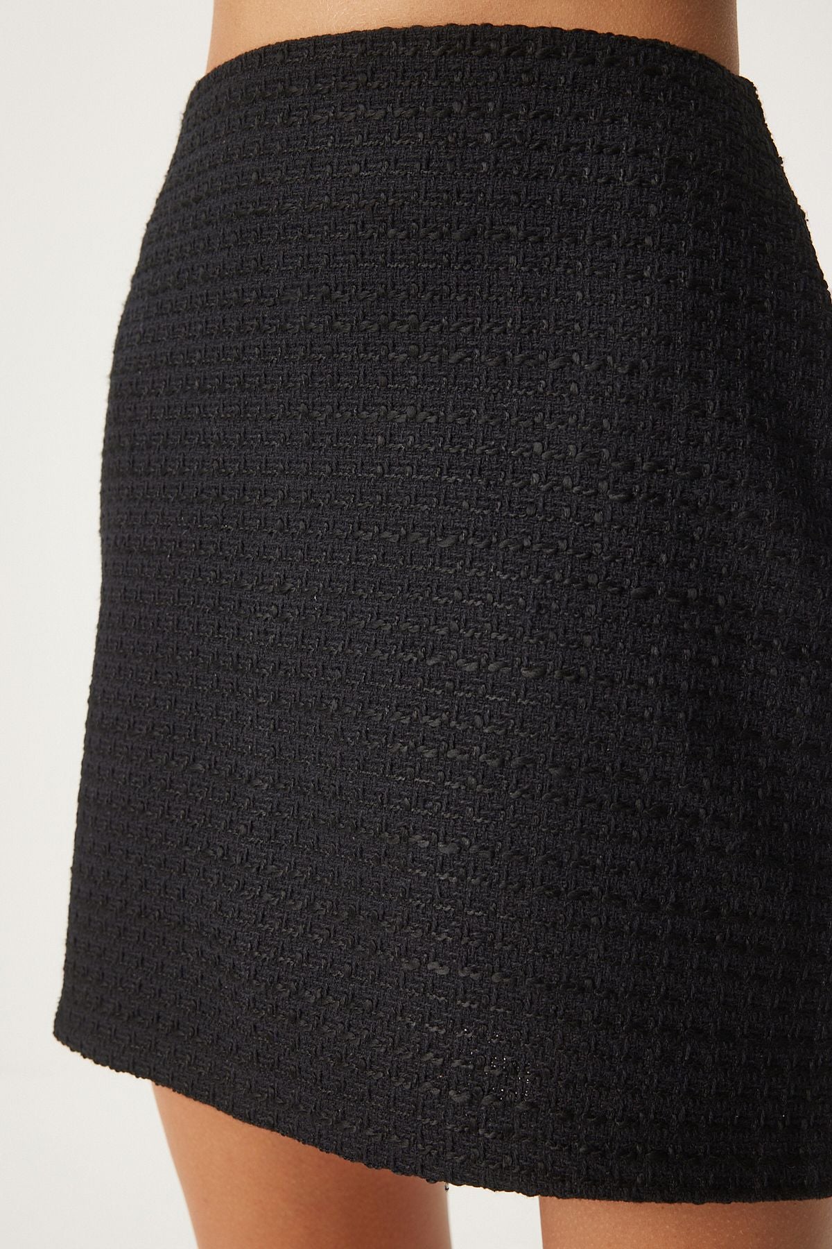 Siyah Mini Tüvit Etek UL00037