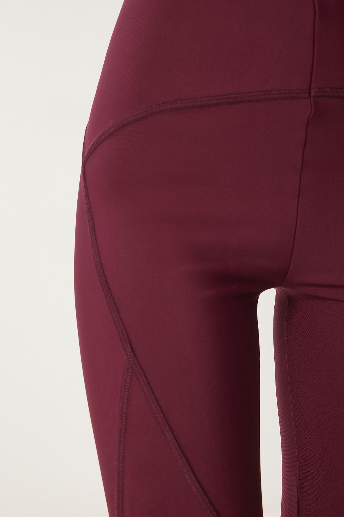 Bordo Toparlayıcı Örme Spor Tayt VX00006
