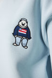 Gök Mavi Nakışlı Armalı Şardonlu Oversize Sweatshirt NJ00160