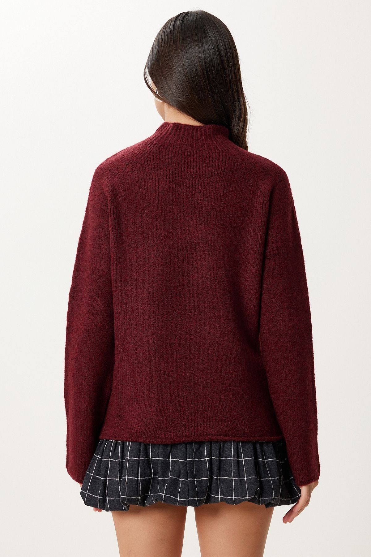 Bordo Basic Oversize Triko Kazak MX00237