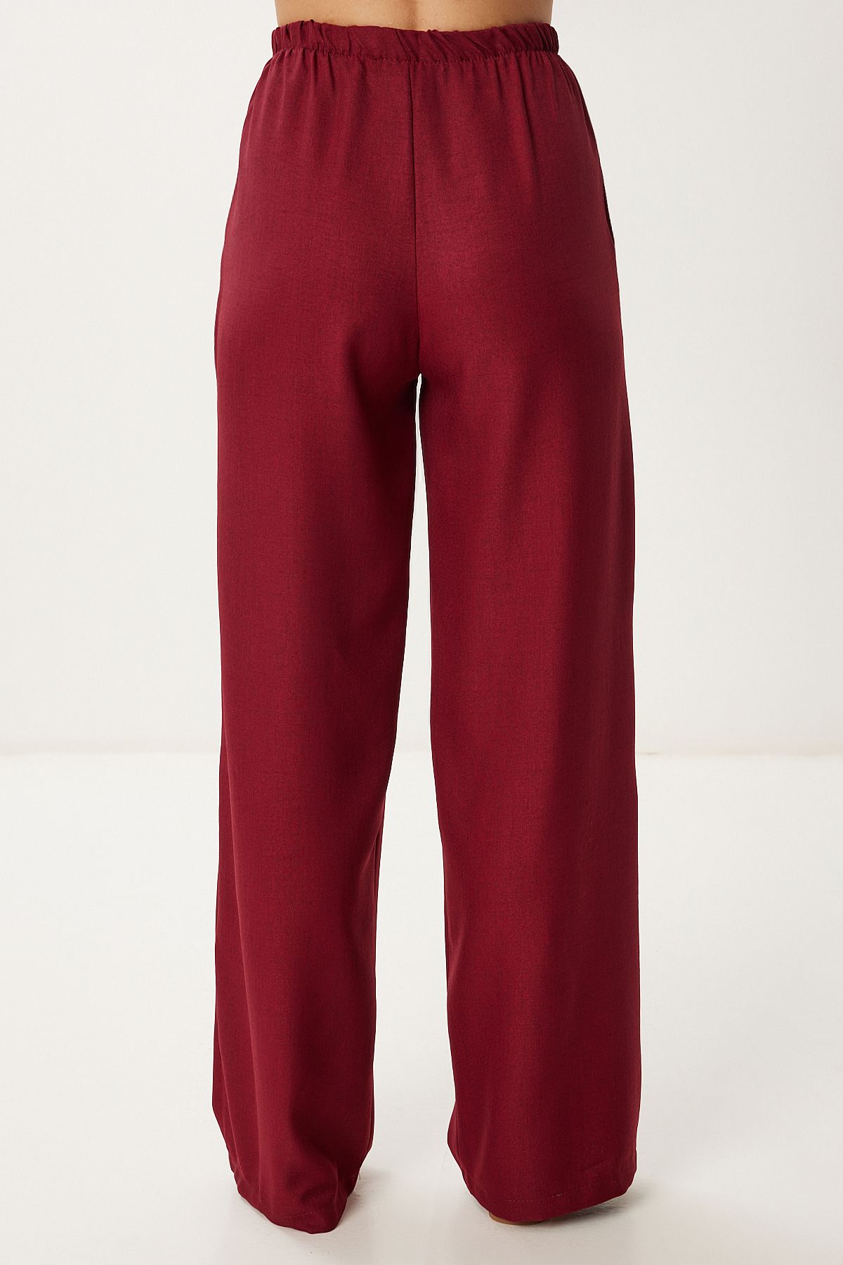 Bordo Keten Gömlek Pantolon Takım PB00051