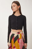 Siyah Çilek Örme Crop Bolero Hırka UB00384