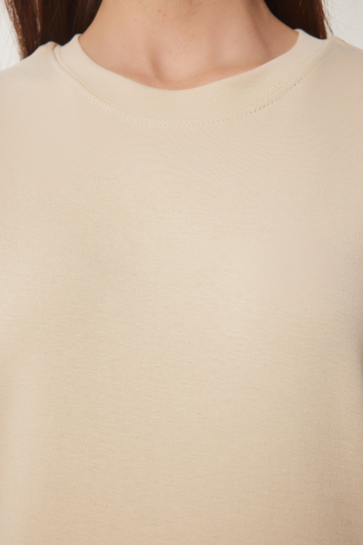 Kahverengi Bisküvi 2'Li Paket Pamuklu Basic Örme T-Shirt AG00002