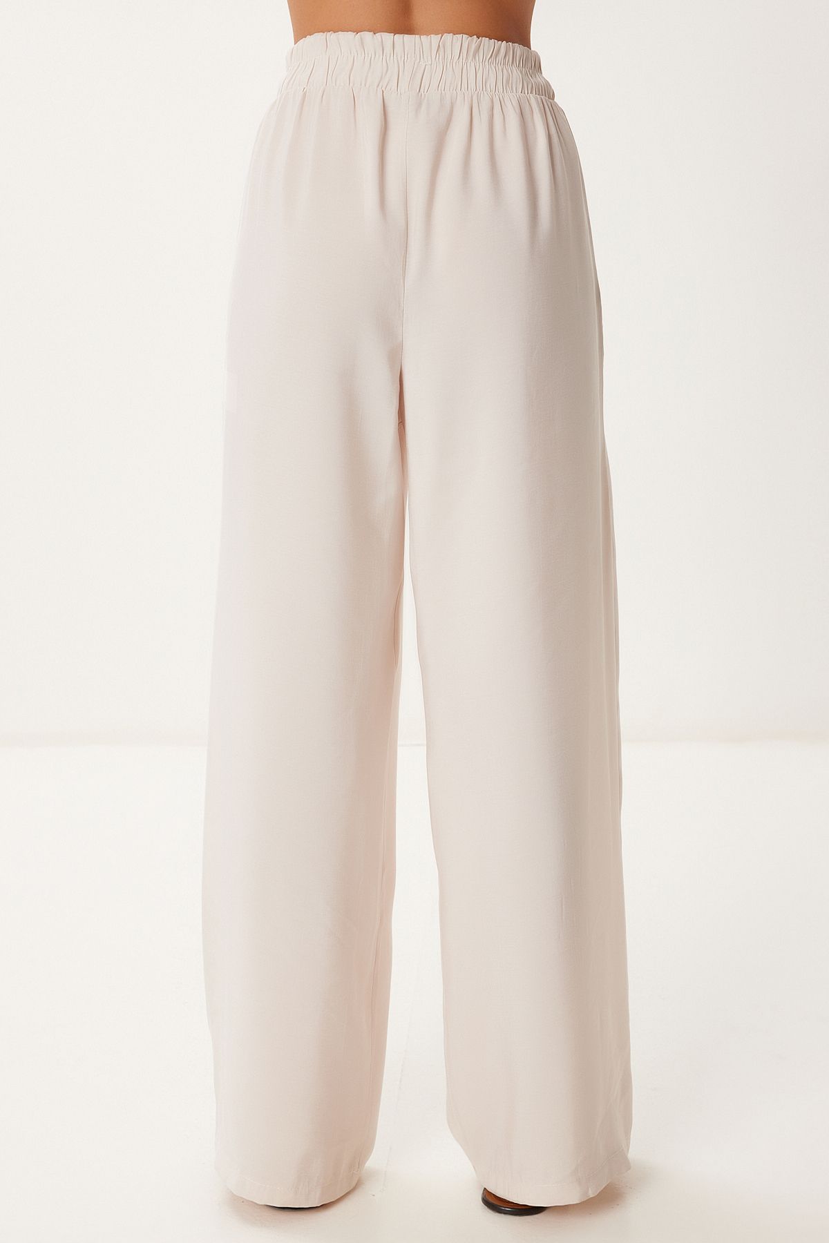 Krem Modal Gömlek Pantolon Takım BV00158