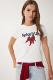 Kemik Baskılı Pamuklu Örme T-Shirt UB00381