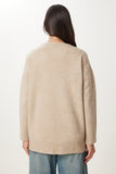 Canlı Krem Oversize Triko Kazak PN00054