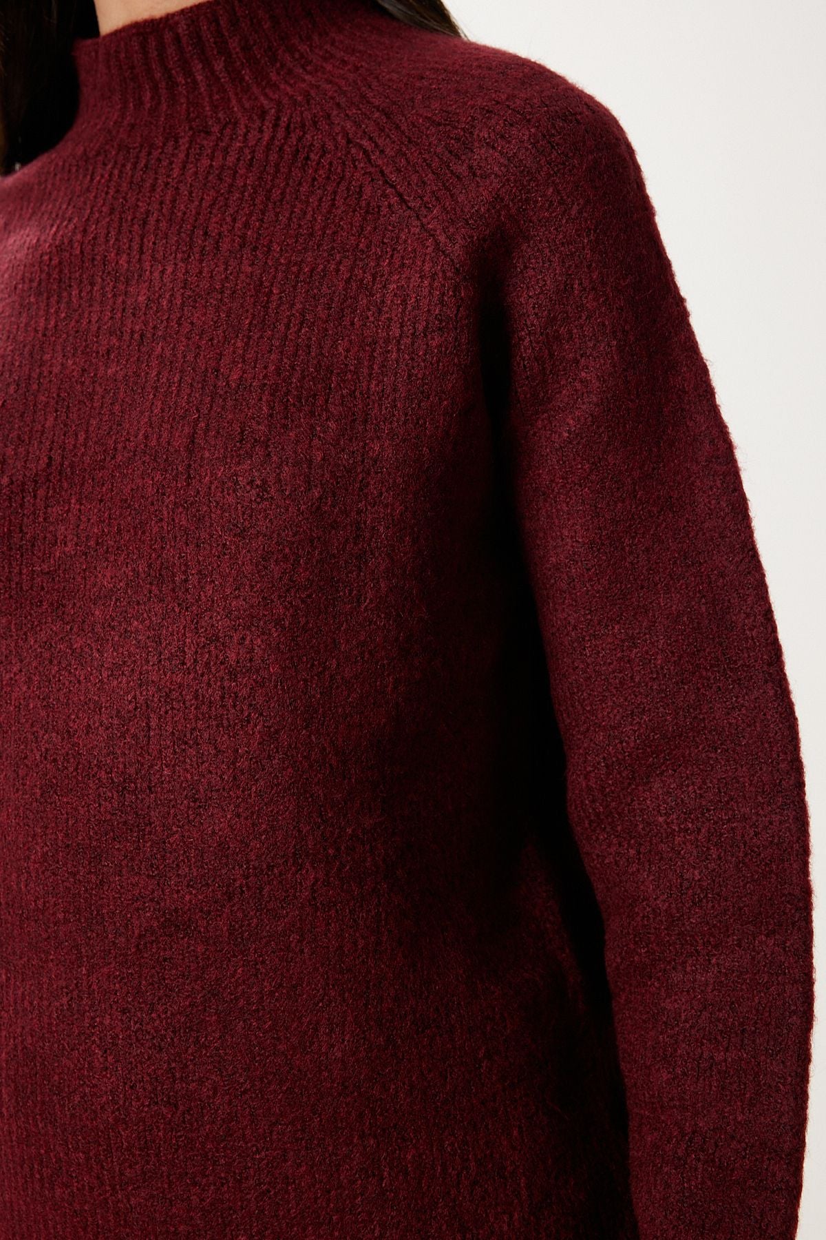 Bordo Basic Oversize Triko Kazak MX00237