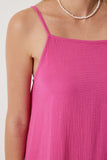 Koyu Pembe Askılı Yazlık Bol Müslin Elbise BP00163