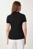 Siyah Polo Yaka Örme T-Shirt FK00039