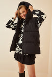Siyah Kapüşonlu Oversize Şişme Yelek MK00176