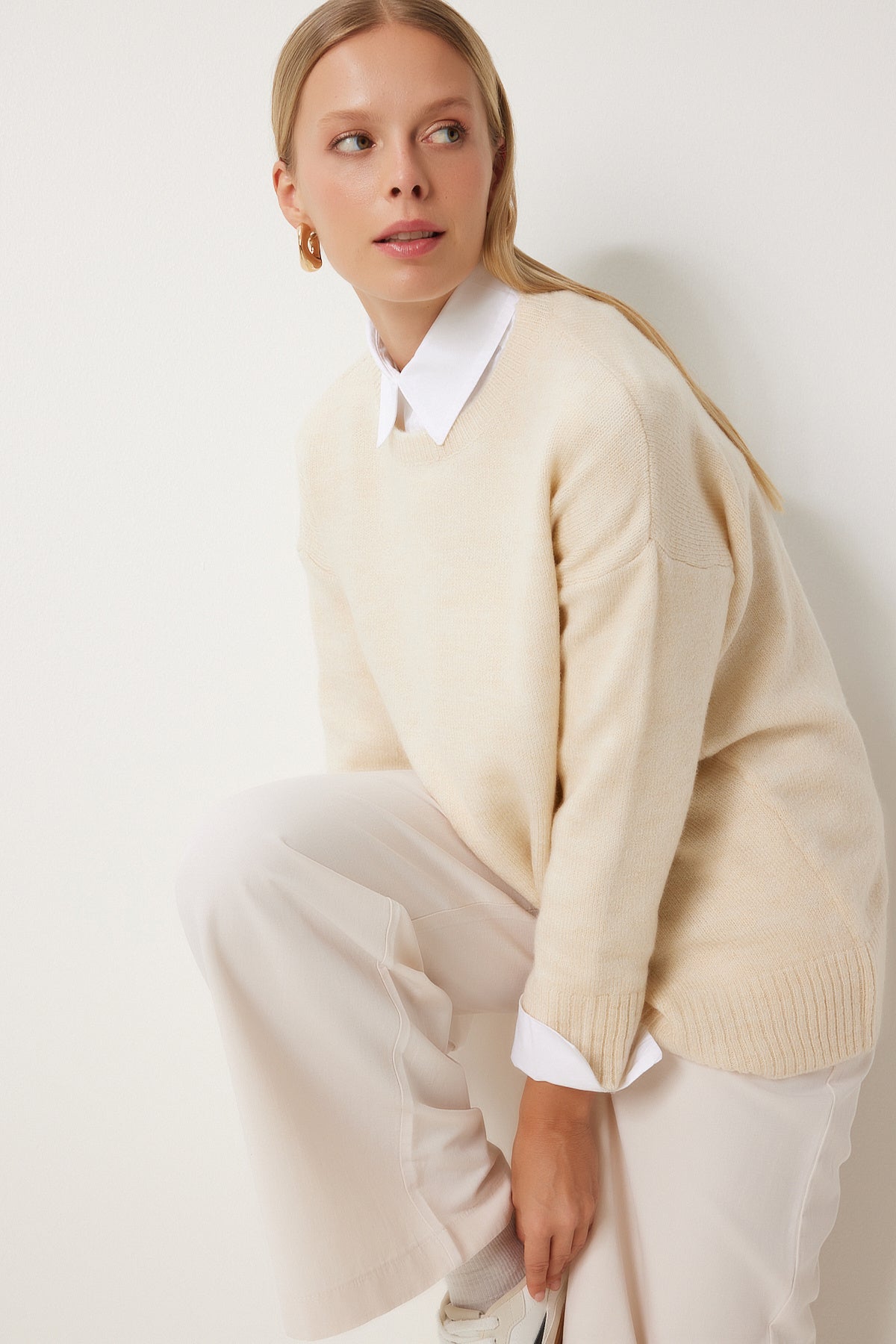Kemik Oversize Triko Kazak PN00054