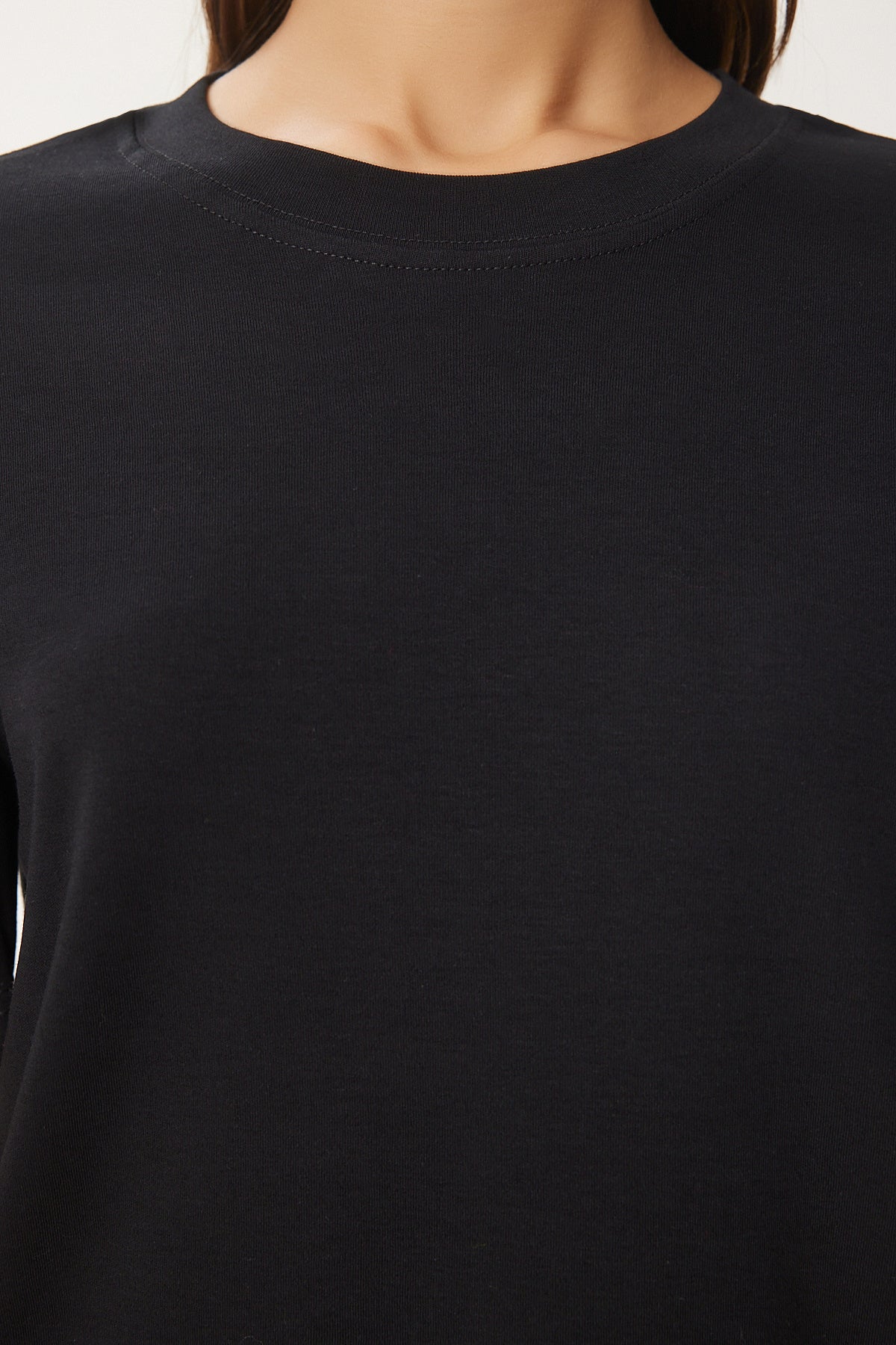 Siyah Beyaz 2'Li Paket Pamuklu Basic Örme T-Shirt AG00002