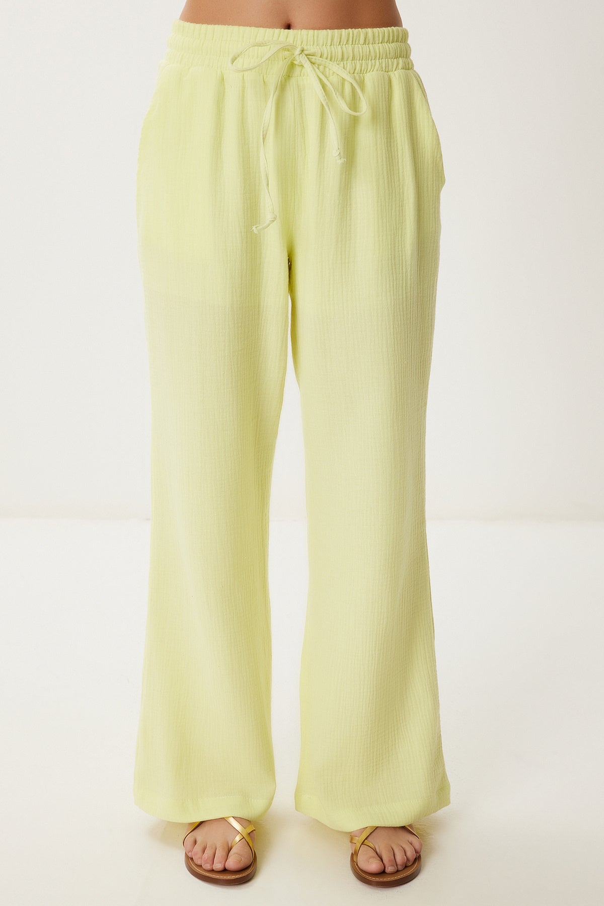 Sarı Müslin Bluz Pantolon Takım  FN03473