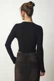Siyah Fitilli Crop Triko Kazak PF00026