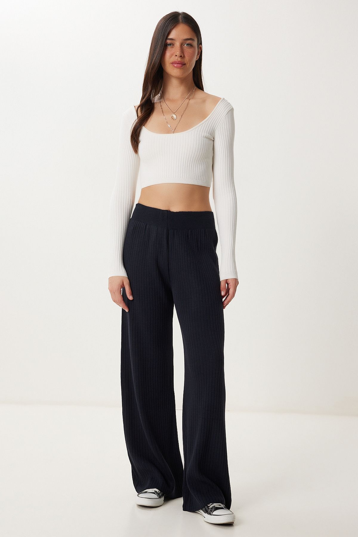 Lacivert Fitilli Triko Pantolon Kİ00096