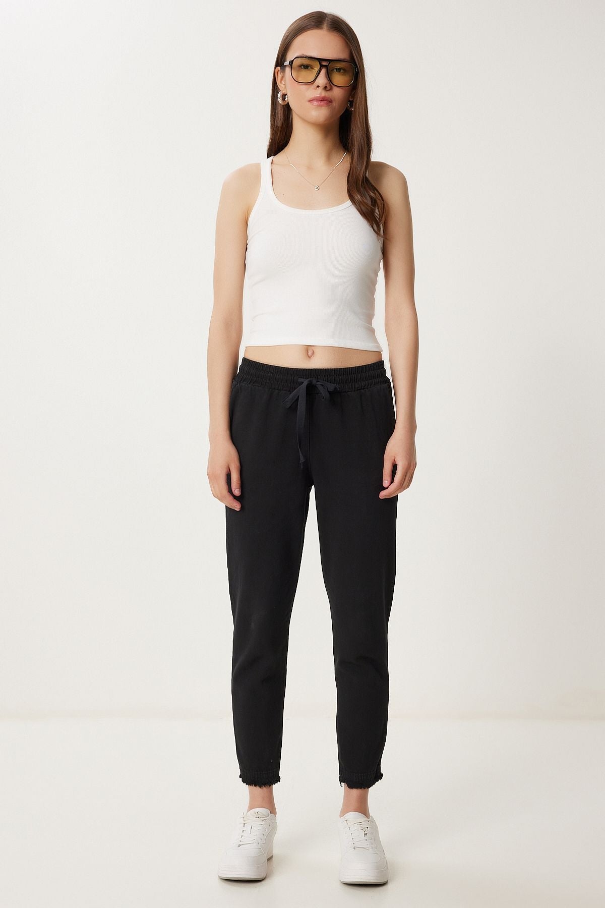 Siyah Cepli Gabardin Pantolon WF00113