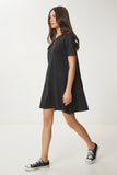 Siyah Oversize Basic Triko Elbise UB00368
