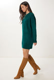 Zümrüt Yeşili Oversize Uzun Basic Triko Kazak BV00099