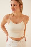 Uçuk Krem İp Askılı Örme Büstiyer Lİ00001