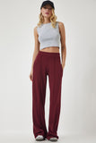 Bordo Yüksek Bel Esnek Eşofman Pantolon  BF00030