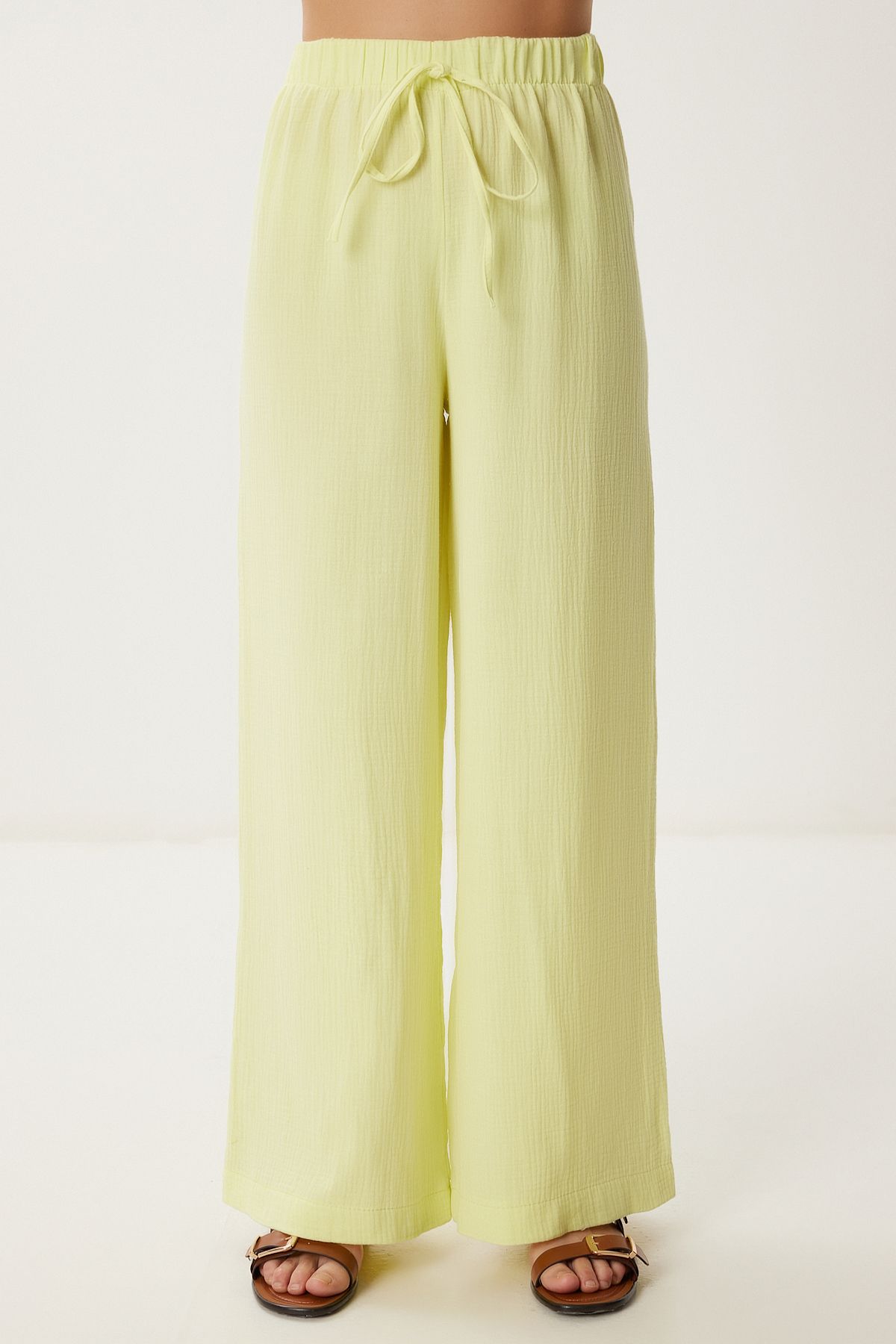 Sarı Müslin Bluz Pantolon Takım  FN03470