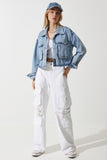 Orta Mavi Geniş Cepli Denim Ceket RV00187