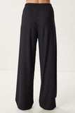 Siyah Geniş Paça Rahat Örme Pantolon PB00054