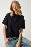 Siyah Bol Basic Pamuklu T-Shirt BP00151