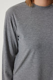 Gri Fitilli Örme Bluz Pantolon Takım KH00088