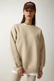 Krem Şardonlu Basic Sweatshirt OW00001
