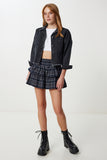 Siyah Yıkamalı Crop Denim Ceket VC00011