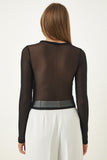 Siyah Büzgü Detaylı Crop Şifon Bluz SF00016