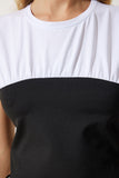 Siyah Beyaz Blok Renkli Örme T-Shirt AN00166