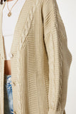 Koyu Krem Balon Kollu Oversize Triko Hırka DD01033