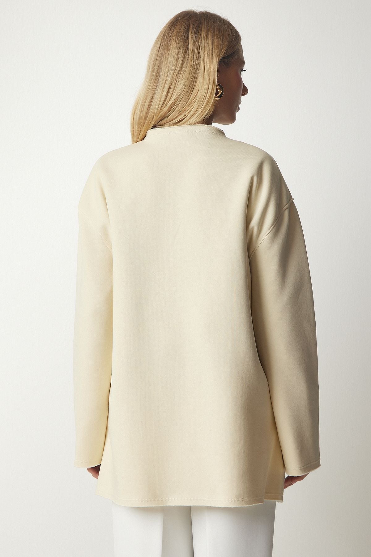 Latte Şardonlu Oversize Örme Sweatshirt NJ00131